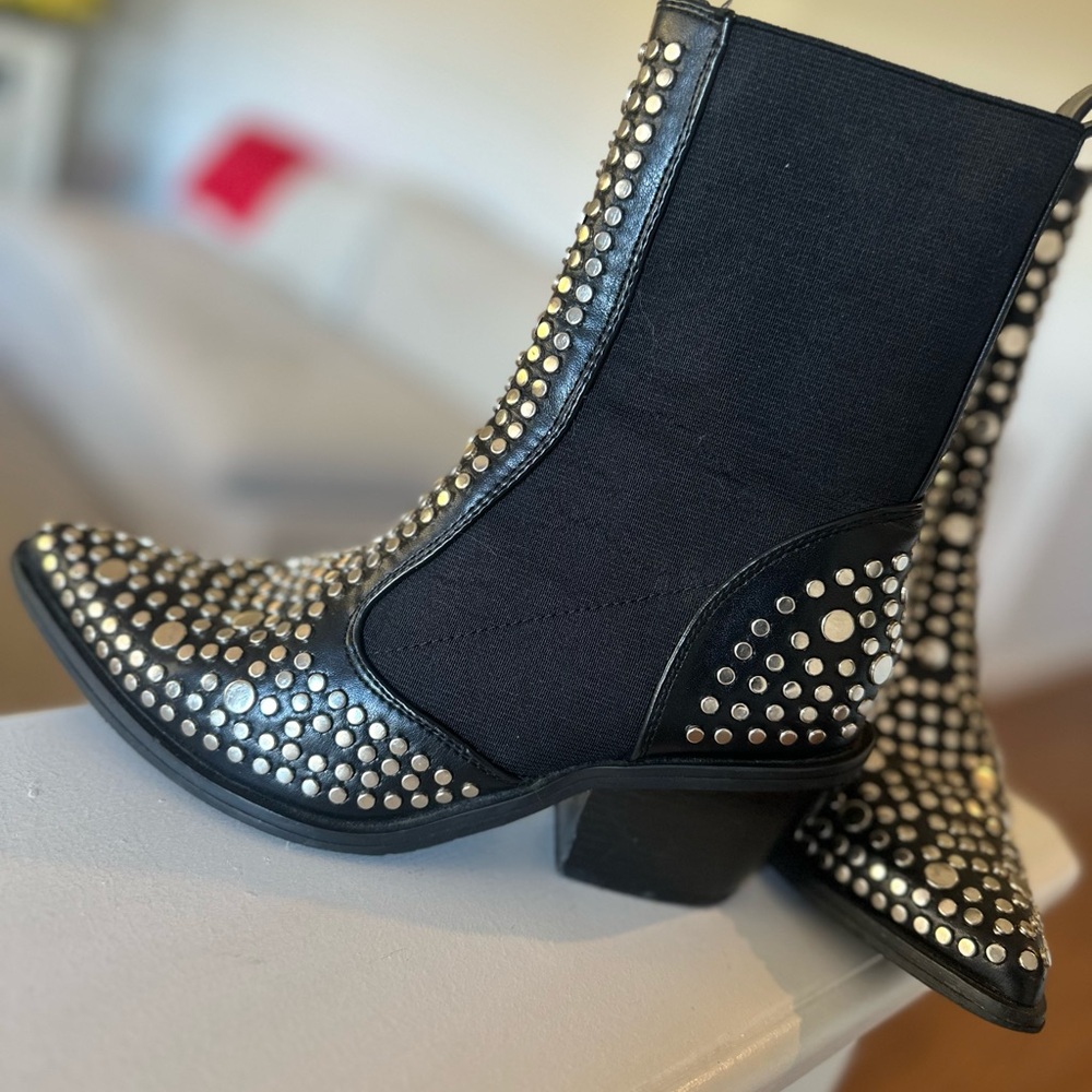 Studded Black Ankle Boots